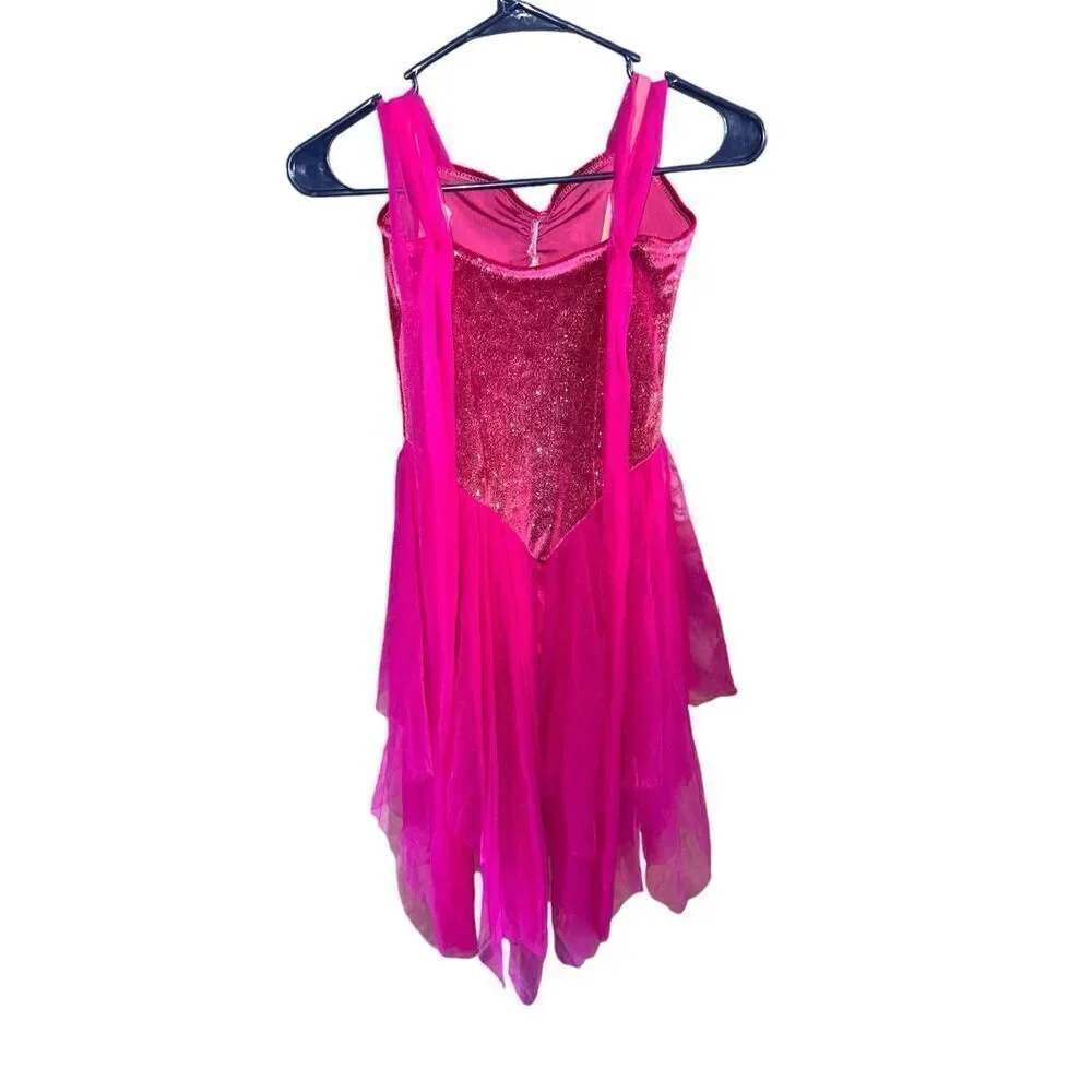 Curtain call Childs large costume pink fairy ballerina dance recital jazz tap